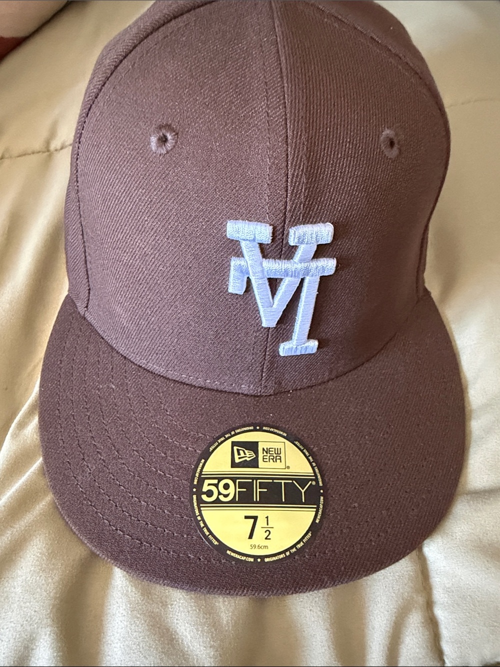 New Era Brown Fitted Cap with White Embroidered Logo
